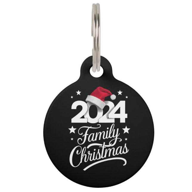 Placa Para Mascotas Navidades familiares 2024 coincidiendo con Pajama  (Anverso)