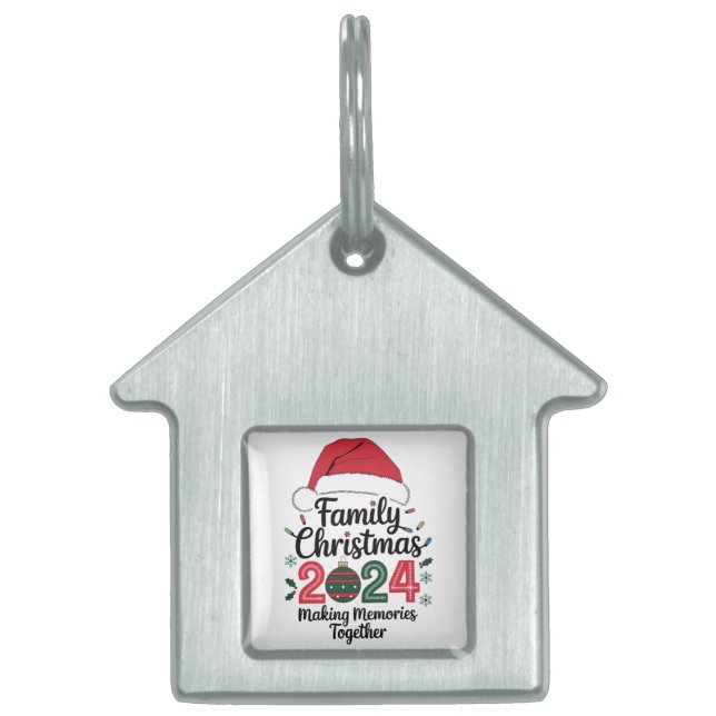 Placa Para Mascotas Navidades familiares 2024 Reuniendo Recuerdos (Frente)