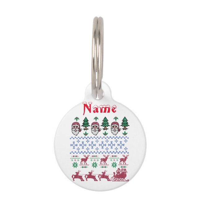 Placa Para Mascotas Navidades feos estilo suéter Thunder_Cove (Anverso)