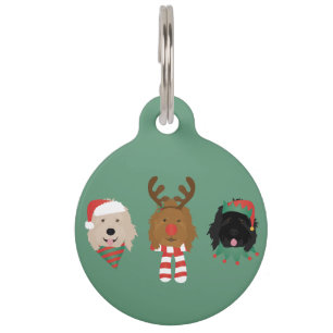 Placa Para Mascotas Navidades Goldendoodle Dogs