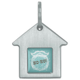Placa Para Mascotas Navidades Ho-Ho Holiday Santa Noel
