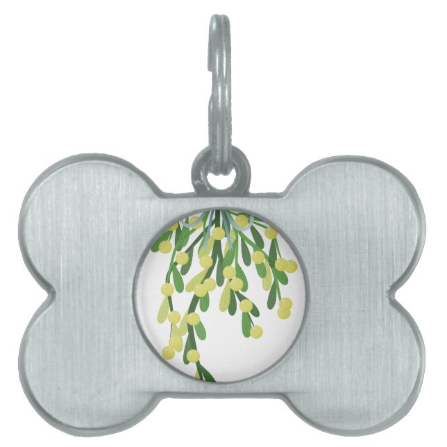 Placa Para Mascotas navidades mistletoe (Frente)
