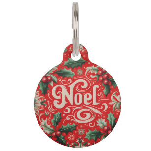 Placa Para Mascotas Navidades Noel Red & Green