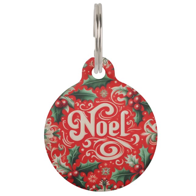 Placa Para Mascotas Navidades Noel Red & Green (Anverso)