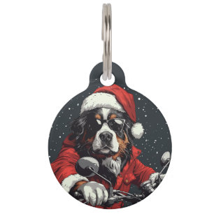 Placa Para Mascotas Navidades Perro de montaña Bernese