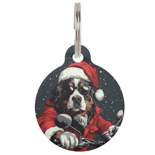 Placa Para Mascotas Navidades Perro de montaña Bernese (Anverso)