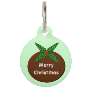 Placa Para Mascotas Navidades Poniendo la etiqueta de perro Personaliz
