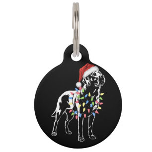 Placa Para Mascotas Navidades recuperadores de Santa Labrador iluminan