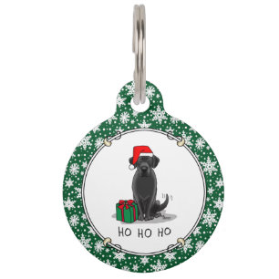 Placa Para Mascotas Navidades Santa Black Labrador Retriever Cute
