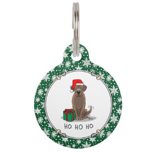 Placa Para Mascotas Navidades Santa Chocolate Labrador Retriever Cute