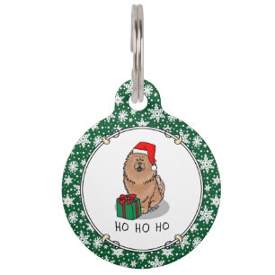 Placa Para Mascotas Navidades Santa Chow Chow Dog (canela) Cute