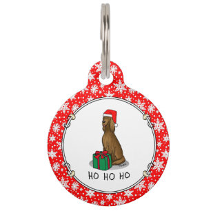 Placa Para Mascotas Navidades Santa Hat Irish Setter Dog (rojo 1)