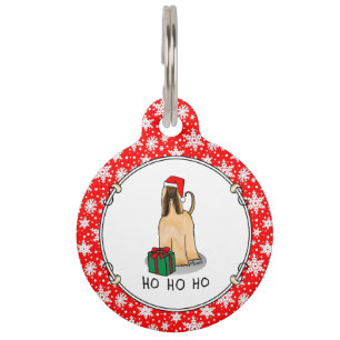 Placa Para Mascotas Navidades Santa Hat Perro perro hebilla afgana