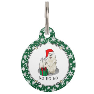 Placa Para Mascotas Navidades Santa Hat Puli Perro (blanco) Cute Graci
