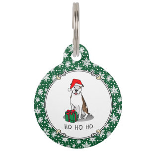 Placa Para Mascotas Navidades Santa Pit Bull (izquierda romano le whit