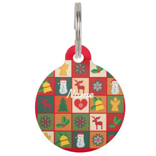 Placa Para Mascotas Navidades Símbolos Medley Art Thunder_Cove