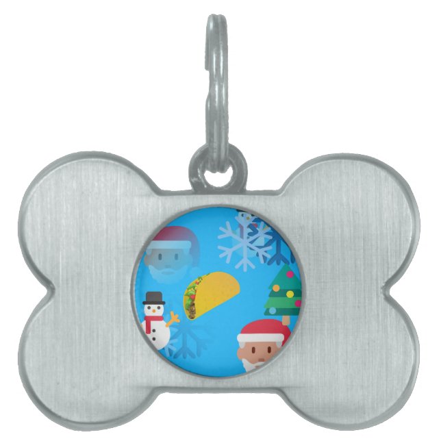 Placa Para Mascotas navidades taco emoji (Frente)
