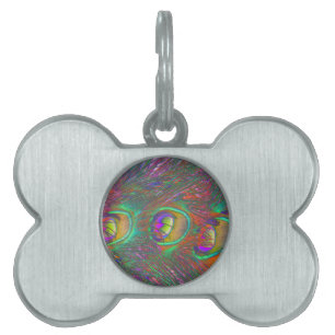 Placa Para Mascotas Navidades Tinsel Peacock Feathers