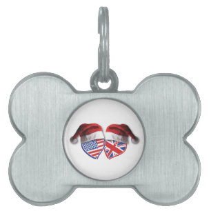 Placa Para Mascotas Navidades UK Estados Unidos Patriotismo Heats