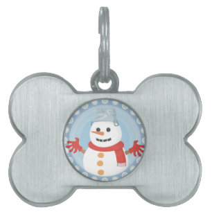 PLACA PARA MASCOTAS NAVIDADES WINTER SNOWMAN