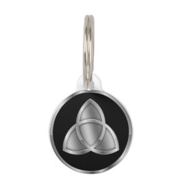 Placa Para Mascotas Negro/plata de Triquetra