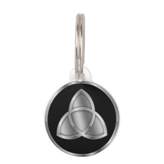 Placa Para Mascotas Negro/plata de Triquetra