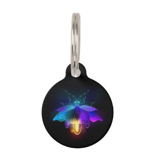 Placa Para Mascotas Neon Firefly en negro