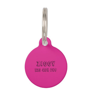 Placa Para Mascotas neón vívido rosa patrón de tracción