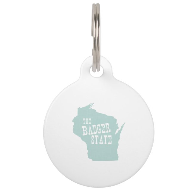 Placa Para Mascotas Nickname del estado de Wisconsin (Anverso)