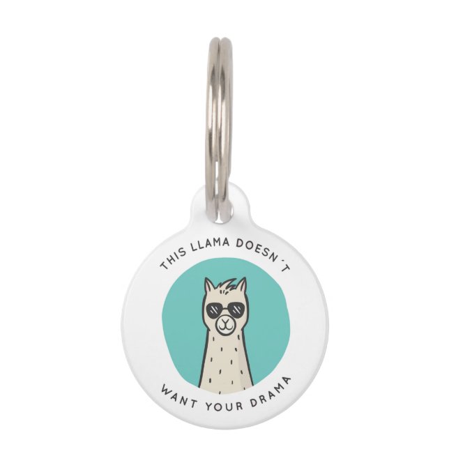 Placa Para Mascotas Ninguna llamada dramática (Anverso)