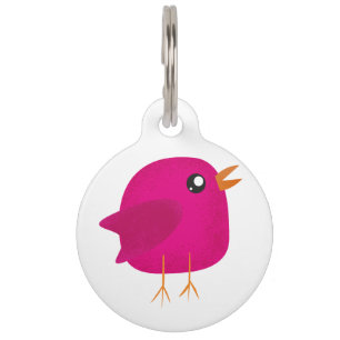 Placa Para Mascotas Niños adorables pájaros
