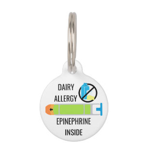 Placa Para Mascotas Niños Alergia Láctea Epinephrine Dentro De La Emer