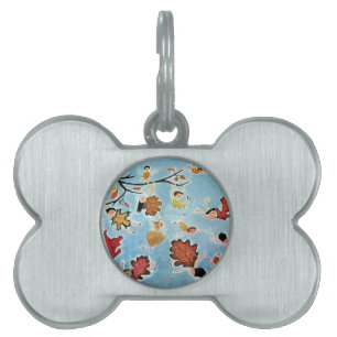Placa Para Mascotas Niños de la hoja