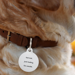 Placa Para Mascotas No Estoy Perdido Solo Busco Snacks Divertido Perso