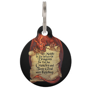 Placa Para Mascotas No Se Inmiscuyan En Los Asuntos De Los Dragones Po