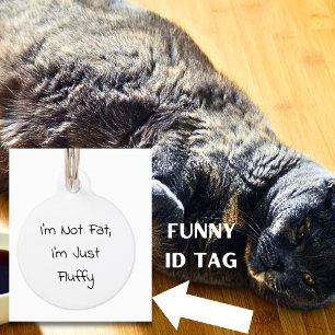 Placa Para Mascotas No soy gorda, solo es un gato gracioso de perro