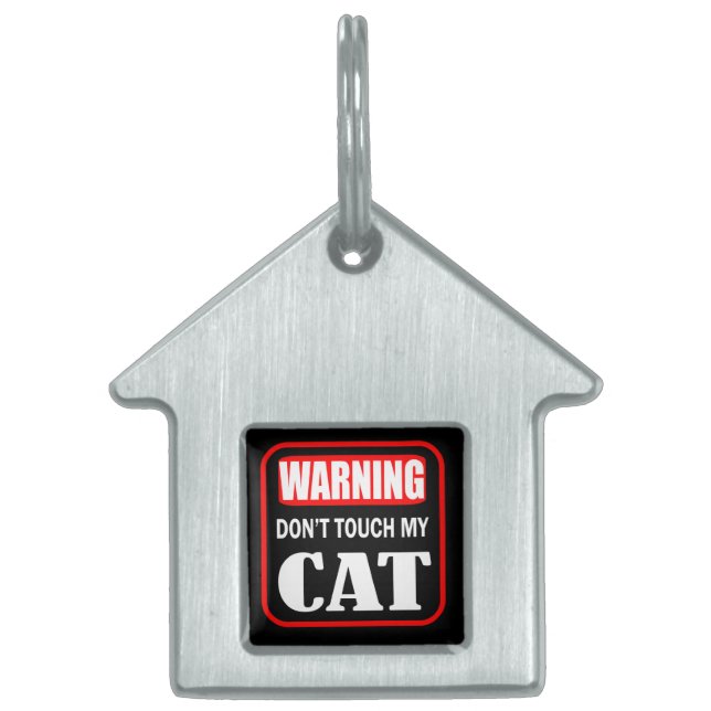 Placa Para Mascotas no toques a mi gato (Frente)