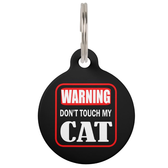 Placa Para Mascotas no toques a mi gato (Reverso)