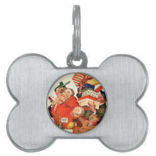 Placa Para Mascotas Noche antes del navidad