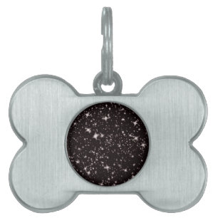 Placa Para Mascotas noche negra de estrellas