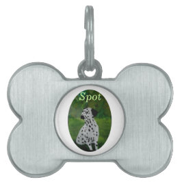 Placa Para Mascotas Nombran pintura de perro de Dalmacia