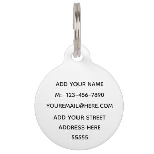 Placa Para Mascotas Nombre de dirección del personalizado Información 