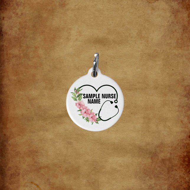 Placa Para Mascotas Nombre de la enfermera veterana de registro de est (Subido por el creador)