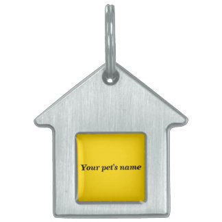 Placa Para Mascotas Nombre de la Mascota con Fondo Amarillo en Forma d