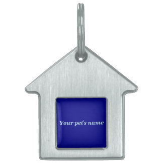 Placa Para Mascotas Nombre de la Mascota con Fondo Azul en Forma de Ca