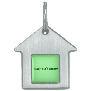 Placa Para Mascotas Nombre de la Mascota con Verde Claro en Forma de C