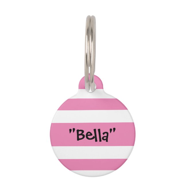 Placa Para Mascotas Nombre de Mascota corto Personalizado de código QR (Anverso)