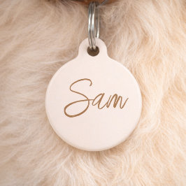 Placa Para Mascotas Nombre de Mascota Monograma Simple Personalizado