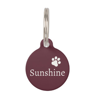 Placa Para Mascotas Nombre de Mascota Personalizado & Contacto Rojo Bu