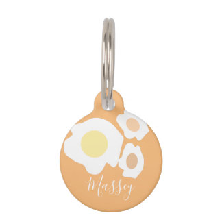 Placa Para Mascotas Nombre de patrón de tres huevos
